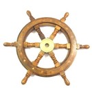 Vintage Nautival Wooden Pirate Decor Finishing Gift Brass Beach Boat Ship Wheel