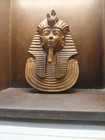 Vintage Hand Carved Wooden King Tut Bust Egyptian Pharaoh Tutankhamun Art
