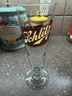 Vintage 14oz  Schlitz Beer Logo Footed Pilsner Glasses 9 Inch Tall