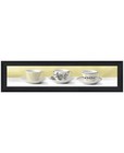 Stack Of Tea Cupsyellow Black Framed Print Kitchen Wall Art