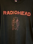 Super Rare Vintage Radiohead World Tour 2001 Concert T 100  Cotton Black Size L