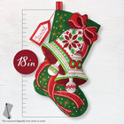 Felt Applique 18  Stocking Making Kit  Poinsettia Bells  Perfect For Diy Arts An