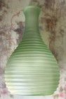 Vintage Frigidaire Uranium Ribbed Frosted Green Water Bottle   Vase - Glows