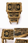 Vintage Italian Florentine Nesting Tables Set Of 3 Black Gold Hollywood Regency