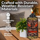 Resin metal 3-in-1 Tiki Face Outdoor Lawn Torch - Set Of 4 By Sunnydaze