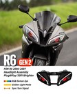 Kt Led Headlight Assembly For Yamaha R6 2006-2007 Adjustable Rgb Demoneye Color