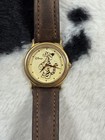 Rare Vintage Disney Tigger Watch Gold Tone Leather Band     Time Works Collectible