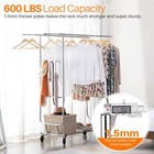 Heavy Duty Commercial Clothing Garment Rack Rolling Collapsible Chrome Us