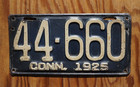 1925 Connecticut License Plate   44 - 660
