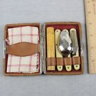 Vtg Compact Folding Cutlery Utensil Mess Kit Germany Military Travel Salt Napkin