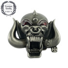 Belt Buckle Pewter Finish Skull Motorhead Fashion Cowboy Jeans Metal Zinc Alloy