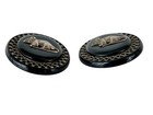 Antique Victorian Black Celluloid Figural Mouse Picture Buttons Large Loop Shank