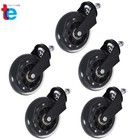 5 Pack 3 Inch Office Chair Replacement Casters Heavy Duty Rubber Swivel Wheels