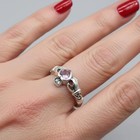 Claddagh Ring Irish Ireland Promise Ladies Marcasite Heart Ring Amethyst 925