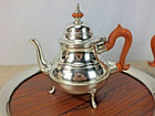 Vintage 5 Piece Williamsburg Kurk Stieff Pewter Tea   Coffee Set Good Condition