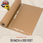 Brown Kraft Butcher Paper Roll - 18 Inch X 100 Feet - Usa Made - Food-grade Pape