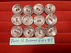 12 Genuine Us Buffalo Indian Head Nickel Domed Shank Coin Buttons 3 4  4  Ship 