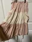 Grandmas Vintage Pink Hearts Full Pleated Full Apron Estate Find Clean 3 Pockets