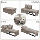 Convertible Sofa Bed Chair 4-in-1 Sofa Bed 3-seat Futon Linen Sleeper Bed Couch 