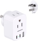 Compact Australia   New Zealand Plug Adapter     5 Ports With Fast Charging