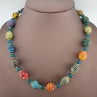 Vintage Venetian African Style Mix Eye Trade Glass Beads Necklace