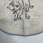 Vtg Cat Hand Stitched Embroidered Baby Bib 60s 70s Cute Umbrella Kitschy
