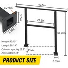 Heavy-duty 38 2  Wrought Iron Stair Railing 2-3 Steps Handrail Kit