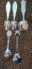 5 Vintage Silver Metal Norway Souviner Spoons Lot