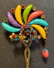 Costume Fashion Jewelry-pre-owned Ornate  peacock  Hair Pin