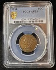 1854 Braided Hair Half Cent   Pcgs Au55   Mintage Of 55 358   Nice Eye Appeal