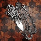 Antique French Silver Chatelaine Belt Clip  Fob Chain  Ornate Putti Figure