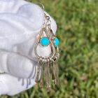 Sterling Silver Turquoise Dangle Earrings Navajo Signed Bah Abellene Bah Maybe 