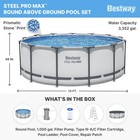Bestway Steel Pro Max 13 x48  Round Above Ground Swimming Pool With Pump   Cover