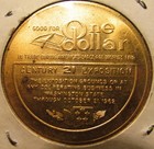 1962 Seattle  Wa World s Fair  1 Trade Token - Washington Wash 