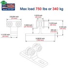 4 Pack 4 Wheel Trolley For Electric Hoist Installation Roller With 1-5 8  