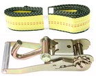  4 Pack  2 x10  Lasso Car Strap - Finger Hook Ratchet Tire Tie Down- Wheel Strap