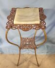 Victorian Antique Vt Onyx Marble Brass Fern Plant Stand Table Art Nouveau
