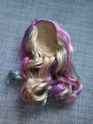 Truly Me 110 Wig B Blonde Hair Pink Blue Highlights American Girl Doll Custom