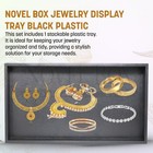 Novel Box Black Plastic Jewelry Display Tray 14 75x8 25x1 15 Inches  no Lid 