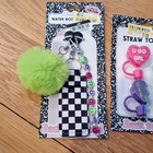 New Char Charms Straw Toppers 4 Pack Water Bottle Charms Poof Bff Fits Stanley