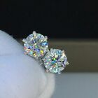 2ct Lab Created Round Moissanite Solitaire Stud Earrings 14k White Gold Plated