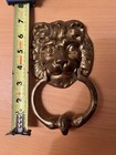 Vintage Solid Cast Brass Lion Head Door Knocker Heavy 2b