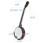 New 6 String Banjo Full Size 22 Frets Ood Alloy Exquisite Sapelli Notopleura