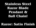 Razor Blade Necklace Stainless Steel Pendant   Ball Chain Dimebag Darrell New