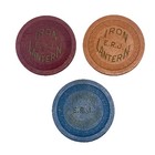 Vintage Casino Gambling Poker Chips Iron Lantern E r j  Lot Of 3 Illegal Club 