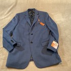 Tallia Nwt Boys Size 20r Blue Single Breasted Cotton Blazer