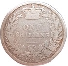 1875 Queen Victoria  925 Silver Shilling  Die  18