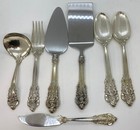 Wallace Grande Baroque Sterling Flatware 6pc Place Set For 12 Monogram D 79pc