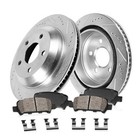  Rear Drilled Slotted Brake Disc Rotors And Ceramic Drilled Slotted Upgrade