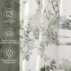 Shower Curtain Vintage French Frog Cotton Print Green 72x72 Inch 12 Metal Hooks